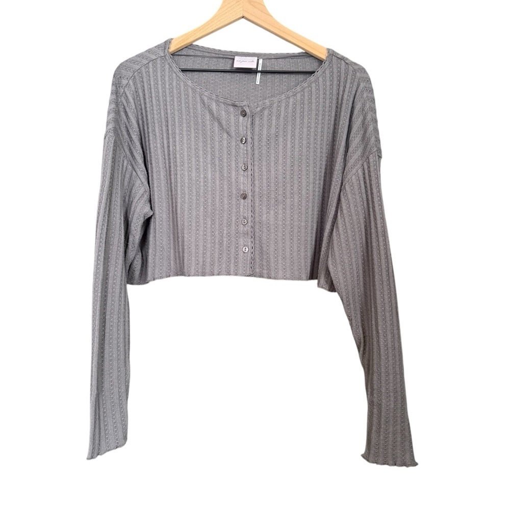 Urban Outfitters Gray Cropped Cardigan